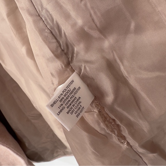 Liz Claiborne Pink Herringbone Wool Blend Pea Coat Large - Picture 4 of 6